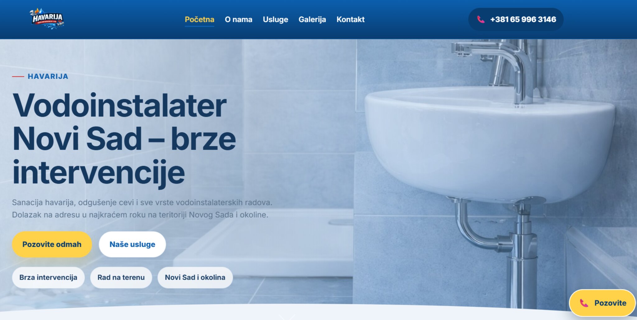 Havarija – Vodoinstalater Novi Sad sajt